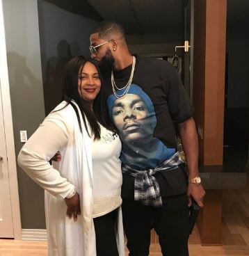 Tristan Thompson with his beloved mother, Andrea Thompson